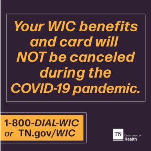 Your Wic Benefits and card will not be cancelled during the covid-19 pandemic
